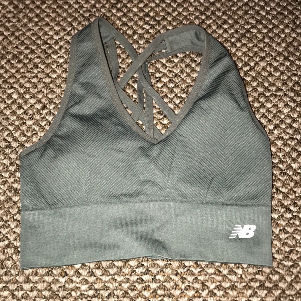 Green new balance sports bra